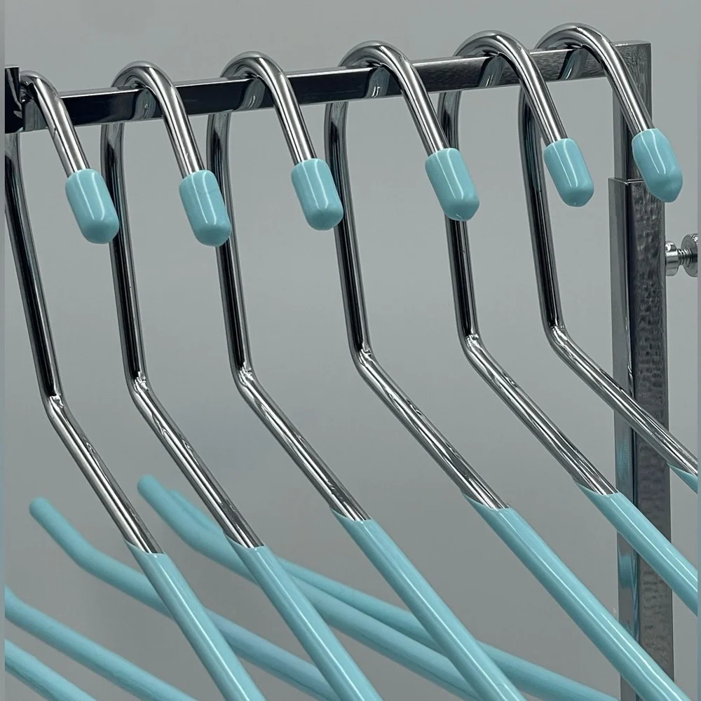 6 Closet Hangers: Pants Trousers Jeans Non-Slip Open End Silicone Coated Finish